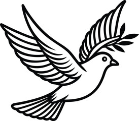 Brid line art in white background