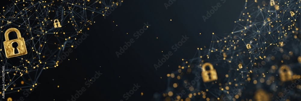 Poster Fake Crypto Exchange Login Screen Set Against a Blockchain Background With Security Symbols, Illustrating Online Fraud and Cyber Risks