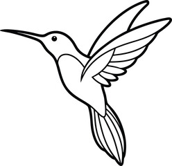 Brid line art in white background