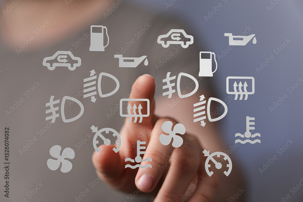 Poster Learn to identify and understand common car warning lights.  Prevent costly repairs by recognizing these vital indicators.