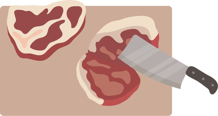 Chopped Meat and Satay Vector Illustration