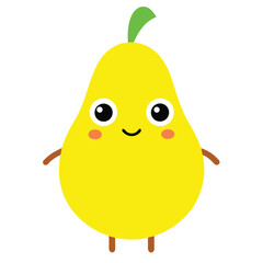 Cute Pear Character Illustration