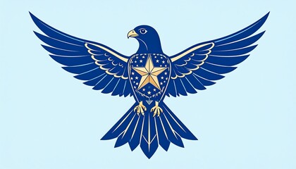 Obraz premium Majestic Falcon with Star Chest, and Blue.