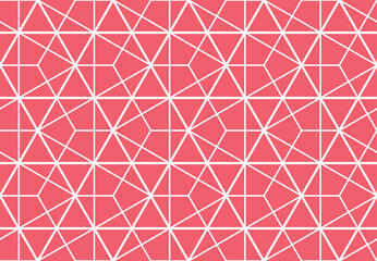 The geometric pattern with lines. Seamless vector background. White and pink texture. Graphic modern pattern. Simple lattice graphic design