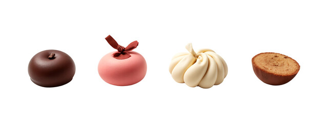 A group of three different types of chocolates