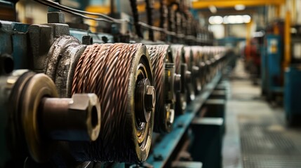 Obraz premium Power Cables Linking to the Machine