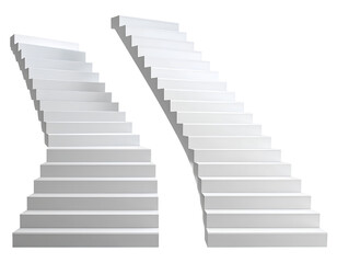 Dual Success Ladders in Abstract 3D Design, Transparent Background