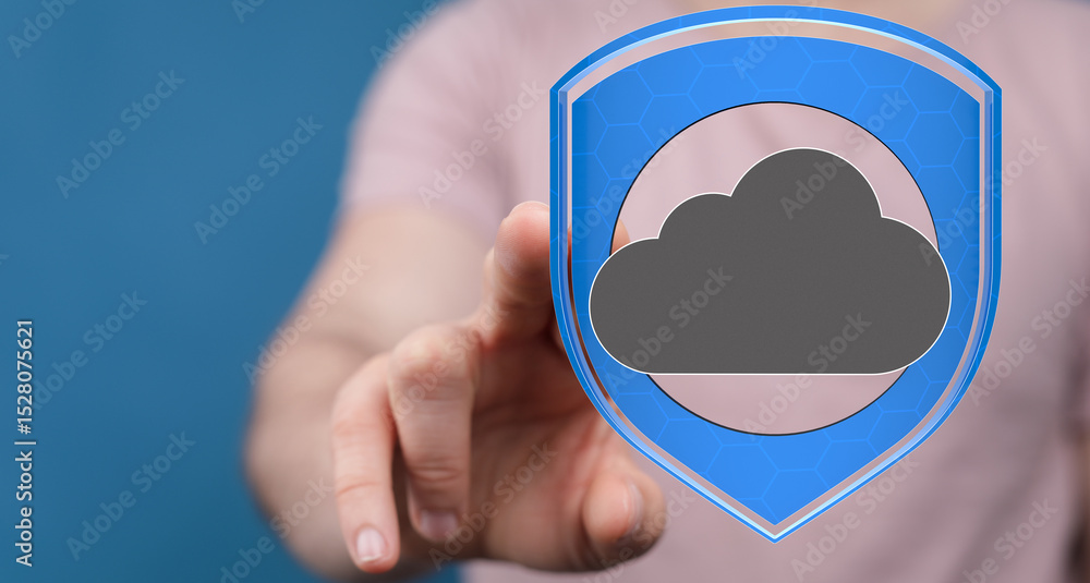 Poster Safeguard your data with robust cloud security.  Encryption, access control, and threat protection.