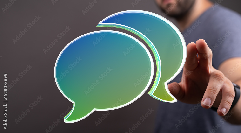 Poster abstract image of speech bubbles. perfect for communication, technology, and online chat concepts.