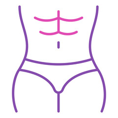 Abs line icon vector isolated. Six pack abs, concept of bodybuilding and fitness exercise. Healthy body. Abs training.