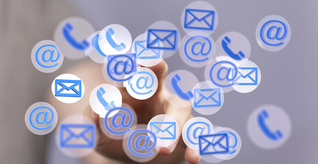 Naklejka na ściany i meble Easy ways to connect. Email, phone, or online chat support available.