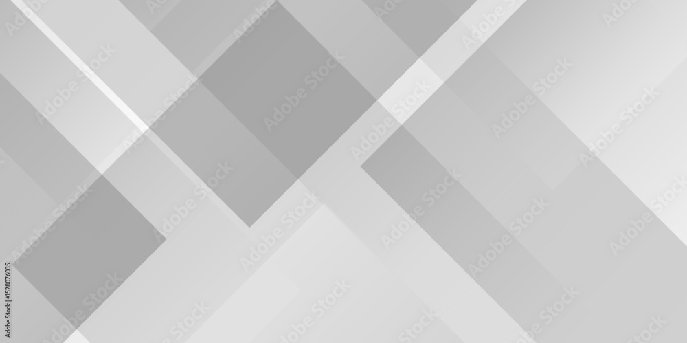 Poster modern abstract white background design with layers of textured white transparent material in triang