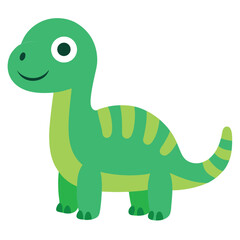Adorable Green Dinosaur Illustration
