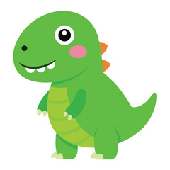 Cute Green Dinosaur Illustration