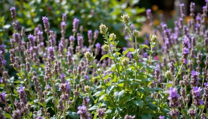 Vibrant Purple Flowers Blooming in a Lush Garden During Spring Season