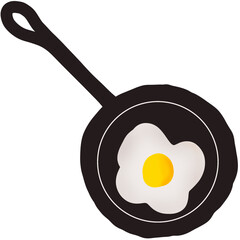 fried egg in a frying pan