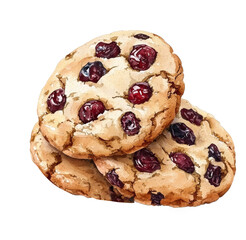 cranberry cookie watercolor art drawing illustration 