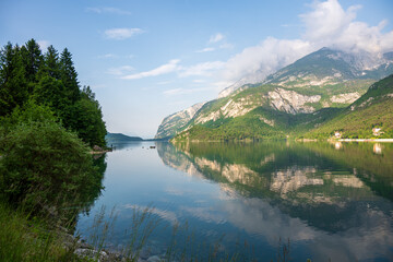 Molveno lake in Trentino, Italy.