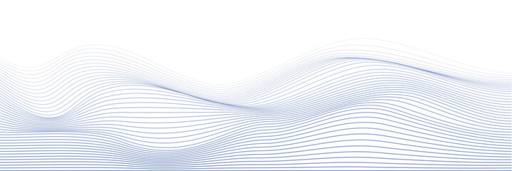 Blue abstract wave line vector design on white background, minimal modern background concept for tech presentations, websites, posters, or corporate branding