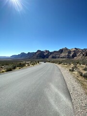 mountain road with blue sky
