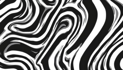 Abstract Monochrome Swirled Pattern Creating Dynamic Fluid Motion in Black and White Design