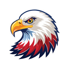 USA eagle vector illustration, American patriotic bald eagle design, national symbol, 4th of July freedom emblem