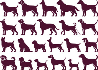 Dog Silhouettes Icon Pack Vector Puppy Clip Art Graphics