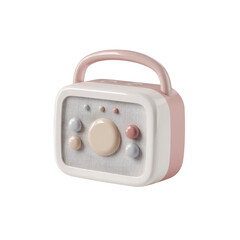 Fototapeta premium Retro-Styled Portable Speaker with Pastel Colors and Textured Design