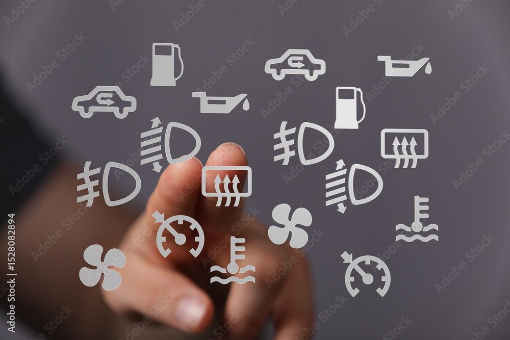 Poster Learn to identify and understand your car's dashboard warning lights.  Prevent costly repairs!