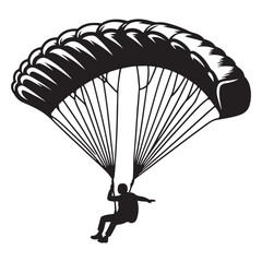 A man with parachute vector illustration.