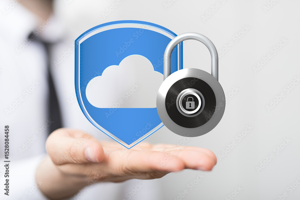 Poster Protecting your cloud data with robust security measures.