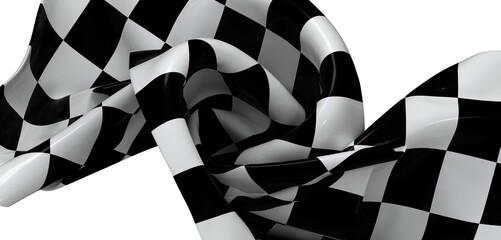 Close-up of a waving checkered flag. Perfect for racing, competition, or victory themes.