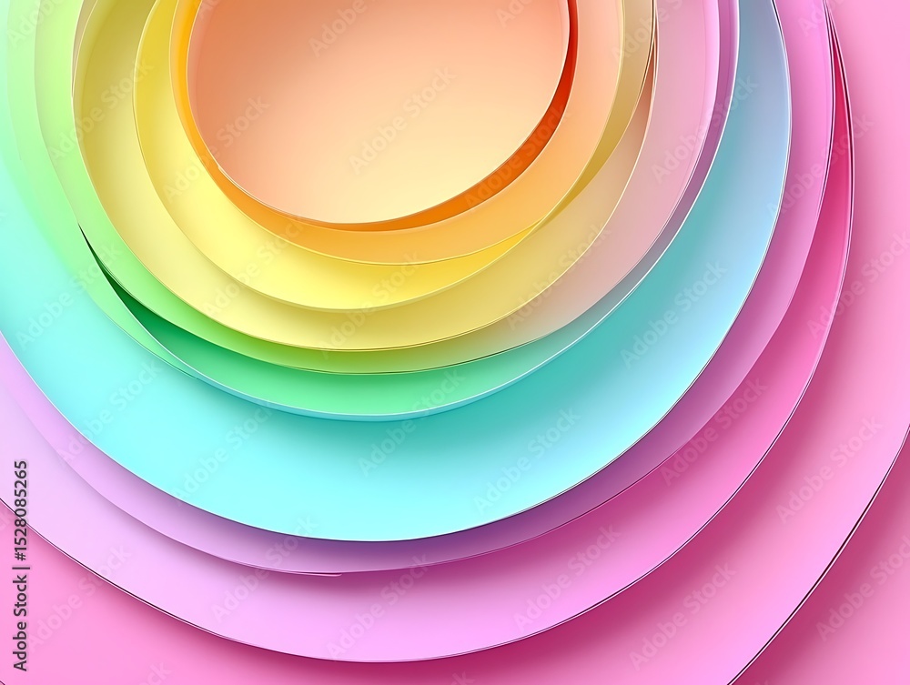 Poster gradient colored concentric circles pastel backdrop design background