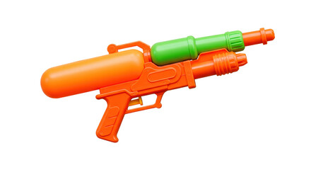 Isolated Orange and Green Toy Water Gun