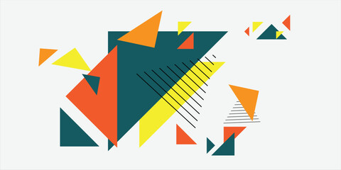 Abstract colorful geometric isometric background. Template for poster, backdrop, book cover, brochure, and vector illustration. Abstract geometric triangles background. Simple geometric background