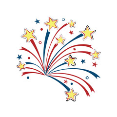 Obraz premium Colorful firework vector illustration. Celebration burst symbol