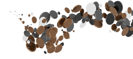 Radiant Revelry: Enthralling 3D Illustration of Shining gold Confetti