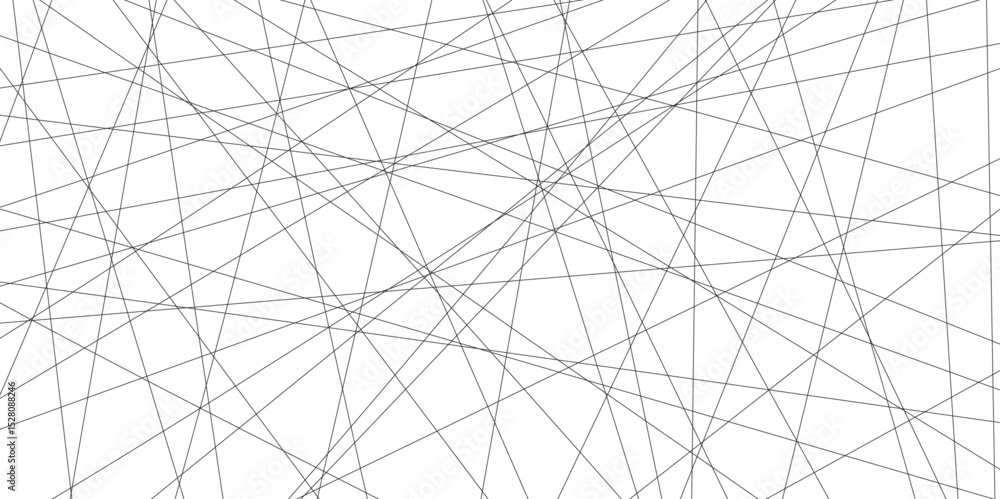 Aufkleber abstract black lines with white background.Creative and geometric shape with white luxury pattern and paper texture design in illustration with white line background.	