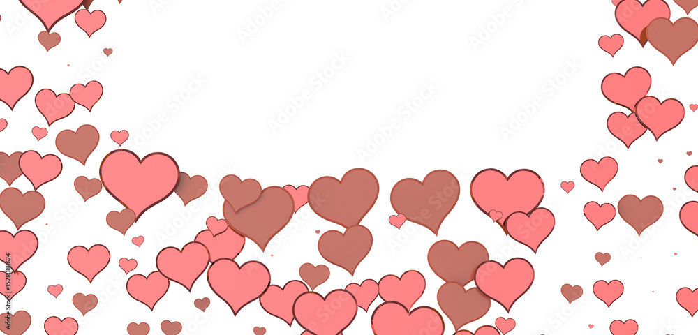 Poster realistic isolated heart confetti on the transparent background for decoration and covering. in tran