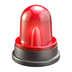 Fototapeta premium 3d realistic red emergency light beacon isolated on transparent background