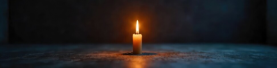 A single, flickering candle casts a warm glow on a cold, empty room, highlighting the stark contrast of heat and loneliness The image evokes a sense of isolation and quiet reflection , comfort, floor