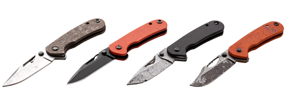 A set of four different types of knives