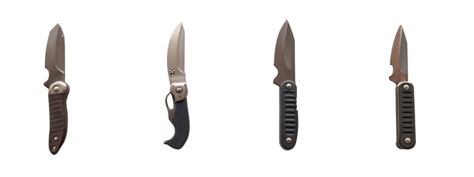 A set of four different types of knives