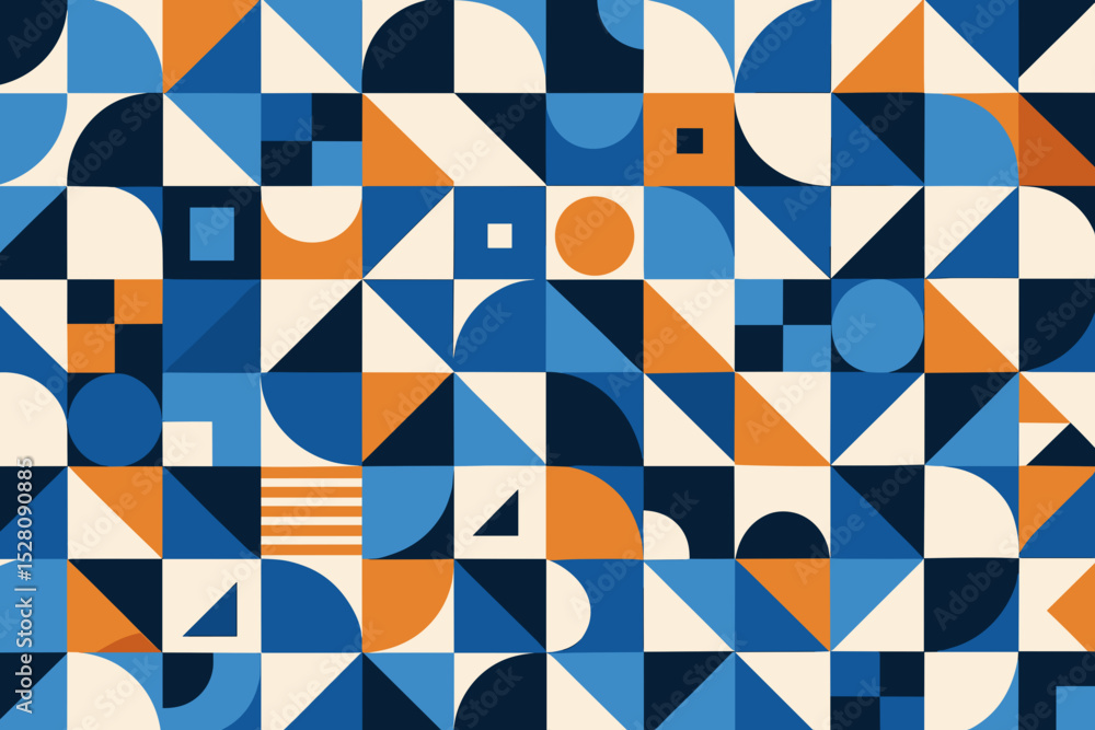 Poster modern geometric compositional mosaic pattern abstract art background