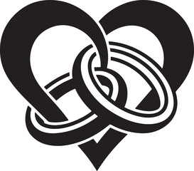 Intertwined Wedding Rings within a Heart A Symbol of Love and Commitment