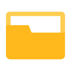 Folder Icon in Yellow Flat Design