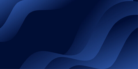 Fototapeta premium Modern dark blue abstract background featuring smooth, flowing wavy shapes, ideal for technology, business, or creative design projects.