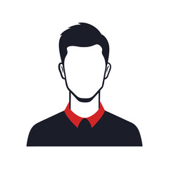 Man vector illustration. Male profile avatar silhouette for user icon, portrait, or character design

