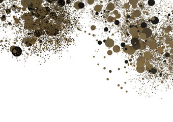Shower of Elegance: Breathtaking 3D Illustration of Luxurious gold Confetti PNG