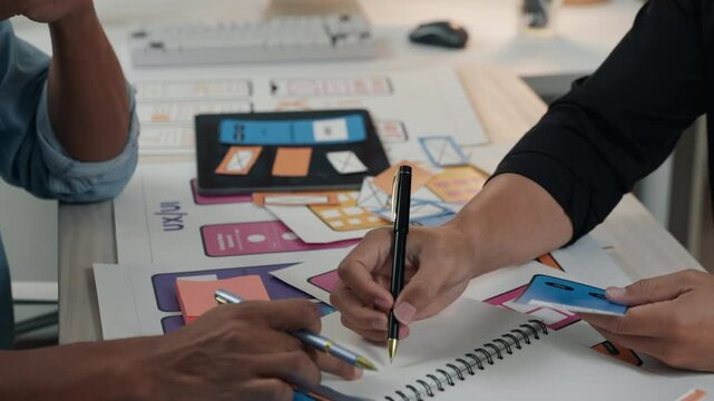 Teamwork Programers meeting for discussion data analysis for UX and UI programming for preparing for Generative AI Technology